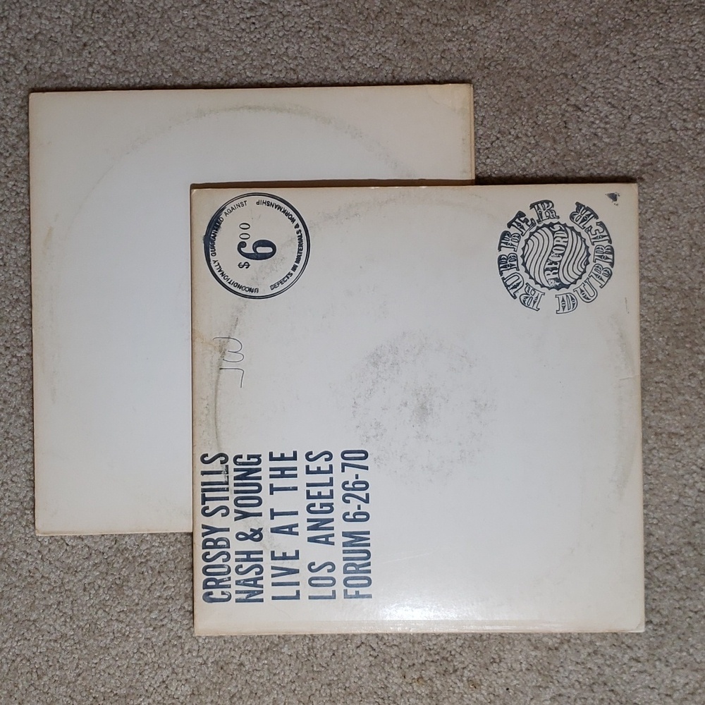 Crosby Stills Nash & Young Live LA Forum LP 1970 by Rubber Dubber VERY RARE!!